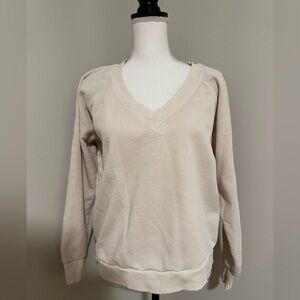 Universal Thread V-Neck Sweatshirt - Cream/Tan - Size M